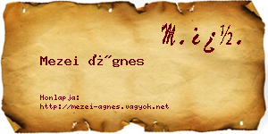 Mezei Ágnes névjegykártya